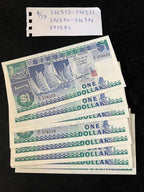 Ship 1 dollar break run (17 pcs) aunc slight foxing B/17