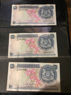 Singapore 1 dollar Orchid HSS with seal EF (5pcs break run)