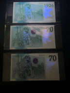 THE QUEEN'S PLATINUM JUBILEE 2022 BRITANNI COMMEMORATIVE fantasy BANKNOTE with folder (3 sets)